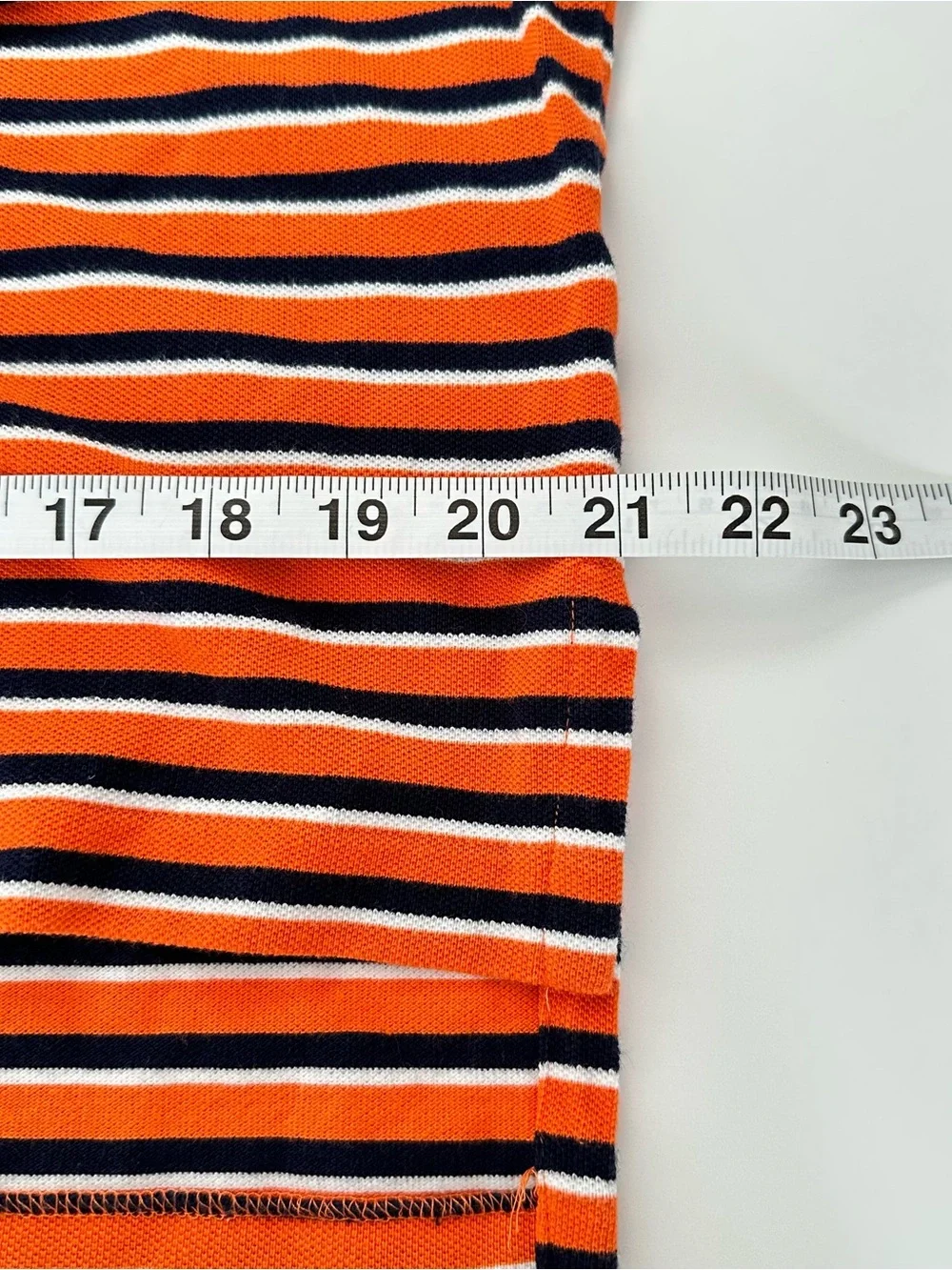 Ralph Lauren Orange and Navy Striped Polo